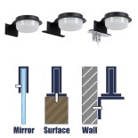GloboStar® KIARA 60400 Μοντέρνο Φωτιστικό Τοίχου - Απλίκα Καθρέπτη Μπάνιου με 3 Τρόπους Τοποθέτησης LED 5W 560lm 120° AC 220-240V IP44 Μ10 x Π13 x Υ3cm - Φυσικό Λευκό 4500K - Μαύρο - 3 Years Warranty