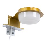 GloboStar® KIARA 60401 Μοντέρνο Φωτιστικό Τοίχου - Απλίκα Καθρέπτη Μπάνιου με 3 Τρόπους Τοποθέτησης LED 5W 560lm 120° AC 220-240V IP44 Μ10 x Π13 x Υ3cm - Φυσικό Λευκό 4500K - Χρυσό - 3 Years Warranty