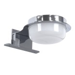 GloboStar® KIARA 60402 Μοντέρνο Φωτιστικό Τοίχου - Απλίκα Καθρέπτη Μπάνιου με 3 Τρόπους Τοποθέτησης LED 5W 560lm 120° AC 220-240V IP44 Μ10 x Π13 x Υ3cm - Φυσικό Λευκό 4500K - Χρώμιο Νίκελ - 3 Years Warranty