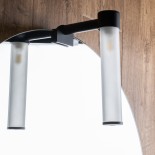 GloboStar® ELSA 60404 Μοντέρνο Φωτιστικό Τοίχου - Απλίκα Καθρέπτη Μπάνιου - Πίνακα 1 x G9 360° AC 220-240V IP44 Μ3.5 x Π13.5 x Υ20cm - Μαύρο - 5 Years Warranty