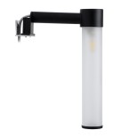 GloboStar® ELSA 60404 Μοντέρνο Φωτιστικό Τοίχου - Απλίκα Καθρέπτη Μπάνιου - Πίνακα 1 x G9 360° AC 220-240V IP44 Μ3.5 x Π13.5 x Υ20cm - Μαύρο - 5 Years Warranty