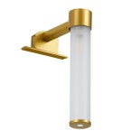 GloboStar® ELSA 60405 Μοντέρνο Φωτιστικό Τοίχου - Απλίκα Καθρέπτη Μπάνιου - Πίνακα 1 x G9 360° AC 220-240V IP44 Μ3.5 x Π13.5 x Υ20cm - Χρυσό - 5 Years Warranty