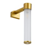 GloboStar® ELSA 60405 Μοντέρνο Φωτιστικό Τοίχου - Απλίκα Καθρέπτη Μπάνιου - Πίνακα 1 x G9 360° AC 220-240V IP44 Μ3.5 x Π13.5 x Υ20cm - Χρυσό - 5 Years Warranty