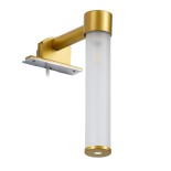 GloboStar® ELSA 60405 Μοντέρνο Φωτιστικό Τοίχου - Απλίκα Καθρέπτη Μπάνιου - Πίνακα 1 x G9 360° AC 220-240V IP44 Μ3.5 x Π13.5 x Υ20cm - Χρυσό - 5 Years Warranty