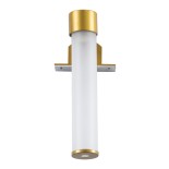 GloboStar® ELSA 60405 Μοντέρνο Φωτιστικό Τοίχου - Απλίκα Καθρέπτη Μπάνιου - Πίνακα 1 x G9 360° AC 220-240V IP44 Μ3.5 x Π13.5 x Υ20cm - Χρυσό - 5 Years Warranty