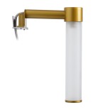 GloboStar® ELSA 60405 Μοντέρνο Φωτιστικό Τοίχου - Απλίκα Καθρέπτη Μπάνιου - Πίνακα 1 x G9 360° AC 220-240V IP44 Μ3.5 x Π13.5 x Υ20cm - Χρυσό - 5 Years Warranty