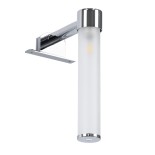 GloboStar® ELSA 60406 Μοντέρνο Φωτιστικό Τοίχου - Απλίκα Καθρέπτη Μπάνιου - Πίνακα 1 x G9 360° AC 220-240V IP44 Μ3.5 x Π13.5 x Υ20cm - Χρώμιο Νίκελ - 5 Years Warranty