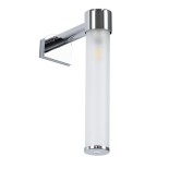 GloboStar® ELSA 60406 Μοντέρνο Φωτιστικό Τοίχου - Απλίκα Καθρέπτη Μπάνιου - Πίνακα 1 x G9 360° AC 220-240V IP44 Μ3.5 x Π13.5 x Υ20cm - Χρώμιο Νίκελ - 5 Years Warranty