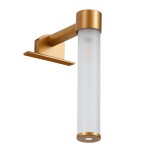 GloboStar® ELSA 60407 Μοντέρνο Φωτιστικό Τοίχου - Απλίκα Καθρέπτη Μπάνιου - Πίνακα 1 x G9 360° AC 220-240V IP44 Μ3.5 x Π13.5 x Υ20cm - Χάλκινο - 5 Years Warranty