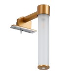 GloboStar® ELSA 60407 Μοντέρνο Φωτιστικό Τοίχου - Απλίκα Καθρέπτη Μπάνιου - Πίνακα 1 x G9 360° AC 220-240V IP44 Μ3.5 x Π13.5 x Υ20cm - Χάλκινο - 5 Years Warranty