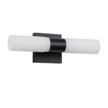 GloboStar® ANAIS 60408 Μοντέρνο Φωτιστικό Τοίχου - Απλίκα Καθρέπτη Μπάνιου - Πίνακα 2 x G9 270° AC 220-240V IP44 Μ34 x Π12 x Υ11cm - Μαύρο - 5 Years Warranty