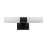 GloboStar® ANAIS 60408 Μοντέρνο Φωτιστικό Τοίχου - Απλίκα Καθρέπτη Μπάνιου - Πίνακα 2 x G9 270° AC 220-240V IP44 Μ34 x Π12 x Υ11cm - Μαύρο - 5 Years Warranty