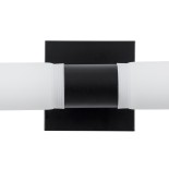 GloboStar® ANAIS 60408 Μοντέρνο Φωτιστικό Τοίχου - Απλίκα Καθρέπτη Μπάνιου - Πίνακα 2 x G9 270° AC 220-240V IP44 Μ34 x Π12 x Υ11cm - Μαύρο - 5 Years Warranty