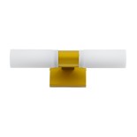 GLOBOSTAR® ANAIS 60409 Μοντέρνο Φωτιστικό Τοίχου - Απλίκα Καθρέπτη Μπάνιου με Ντουί 2 x G9 AC 220-240V IP44 - Χρυσό Βούρτσας - Μ34 x Π12 x Υ11cm