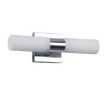 GloboStar® ANAIS 60410 Μοντέρνο Φωτιστικό Τοίχου - Απλίκα Καθρέπτη Μπάνιου - Πίνακα 2 x G9 270° AC 220-240V IP44 Μ34 x Π12 x Υ11cm - Χρώμιο Νίκελ - 5 Years Warranty
