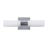 GloboStar® ANAIS 60410 Μοντέρνο Φωτιστικό Τοίχου - Απλίκα Καθρέπτη Μπάνιου - Πίνακα 2 x G9 270° AC 220-240V IP44 Μ34 x Π12 x Υ11cm - Χρώμιο Νίκελ - 5 Years Warranty