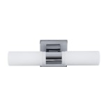 GloboStar® ANAIS 60410 Μοντέρνο Φωτιστικό Τοίχου - Απλίκα Καθρέπτη Μπάνιου - Πίνακα 2 x G9 270° AC 220-240V IP44 Μ34 x Π12 x Υ11cm - Χρώμιο Νίκελ - 5 Years Warranty