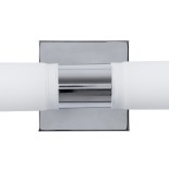 GloboStar® ANAIS 60410 Μοντέρνο Φωτιστικό Τοίχου - Απλίκα Καθρέπτη Μπάνιου - Πίνακα 2 x G9 270° AC 220-240V IP44 Μ34 x Π12 x Υ11cm - Χρώμιο Νίκελ - 5 Years Warranty