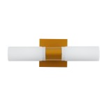 GLOBOSTAR® ANAIS 60411 Μοντέρνο Φωτιστικό Τοίχου - Απλίκα Καθρέπτη Μπάνιου με Ντουί 2 x G9 AC 220-240V IP44 - Χάλκινο - Μ34 x Π12 x Υ11cm