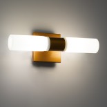 GLOBOSTAR® ANAIS 60411 Μοντέρνο Φωτιστικό Τοίχου - Απλίκα Καθρέπτη Μπάνιου με Ντουί 2 x G9 AC 220-240V IP44 - Χάλκινο - Μ34 x Π12 x Υ11cm