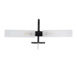 GloboStar® FLORA 60412 Μοντέρνο Φωτιστικό Τοίχου - Απλίκα Καθρέπτη Μπάνιου - Πίνακα 2 x G9 270° AC 220-240V IP44 Μ31 x Π13 x Υ12cm - Μαύρο - 5 Years Warranty