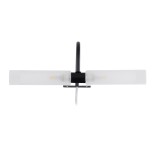 GloboStar® FLORA 60412 Μοντέρνο Φωτιστικό Τοίχου - Απλίκα Καθρέπτη Μπάνιου - Πίνακα 2 x G9 270° AC 220-240V IP44 Μ31 x Π13 x Υ12cm - Μαύρο - 5 Years Warranty