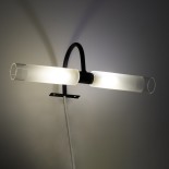 GloboStar® FLORA 60412 Μοντέρνο Φωτιστικό Τοίχου - Απλίκα Καθρέπτη Μπάνιου - Πίνακα 2 x G9 270° AC 220-240V IP44 Μ31 x Π13 x Υ12cm - Μαύρο - 5 Years Warranty