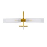 GloboStar® FLORA 60413 Μοντέρνο Φωτιστικό Τοίχου - Απλίκα Καθρέπτη Μπάνιου - Πίνακα 2 x G9 270° AC 220-240V IP44 Μ31 x Π13 x Υ12cm - Χρυσό - 5 Years Warranty