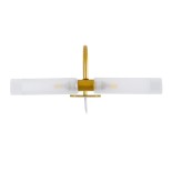 GloboStar® FLORA 60413 Μοντέρνο Φωτιστικό Τοίχου - Απλίκα Καθρέπτη Μπάνιου - Πίνακα 2 x G9 270° AC 220-240V IP44 Μ31 x Π13 x Υ12cm - Χρυσό - 5 Years Warranty