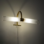 GloboStar® FLORA 60413 Μοντέρνο Φωτιστικό Τοίχου - Απλίκα Καθρέπτη Μπάνιου - Πίνακα 2 x G9 270° AC 220-240V IP44 Μ31 x Π13 x Υ12cm - Χρυσό - 5 Years Warranty