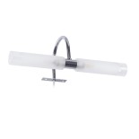 GloboStar® FLORA 60414 Μοντέρνο Φωτιστικό Τοίχου - Απλίκα Καθρέπτη Μπάνιου - Πίνακα 2 x G9 270° AC 220-240V IP44 Μ31 x Π13 x Υ12cm - Χρώμιο Νίκελ - 5 Years Warranty