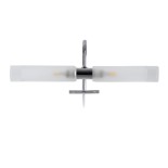 GloboStar® FLORA 60414 Μοντέρνο Φωτιστικό Τοίχου - Απλίκα Καθρέπτη Μπάνιου - Πίνακα 2 x G9 270° AC 220-240V IP44 Μ31 x Π13 x Υ12cm - Χρώμιο Νίκελ - 5 Years Warranty
