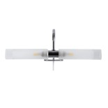 GloboStar® FLORA 60414 Μοντέρνο Φωτιστικό Τοίχου - Απλίκα Καθρέπτη Μπάνιου - Πίνακα 2 x G9 270° AC 220-240V IP44 Μ31 x Π13 x Υ12cm - Χρώμιο Νίκελ - 5 Years Warranty