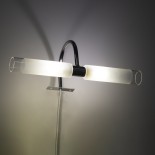 GloboStar® FLORA 60414 Μοντέρνο Φωτιστικό Τοίχου - Απλίκα Καθρέπτη Μπάνιου - Πίνακα 2 x G9 270° AC 220-240V IP44 Μ31 x Π13 x Υ12cm - Χρώμιο Νίκελ - 5 Years Warranty