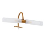 GloboStar® FLORA 60415 Μοντέρνο Φωτιστικό Τοίχου - Απλίκα Καθρέπτη Μπάνιου - Πίνακα 2 x G9 270° AC 220-240V IP44 Μ31 x Π13 x Υ12cm - Χάλκινο - 5 Years Warranty