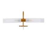 GloboStar® FLORA 60415 Μοντέρνο Φωτιστικό Τοίχου - Απλίκα Καθρέπτη Μπάνιου - Πίνακα 2 x G9 270° AC 220-240V IP44 Μ31 x Π13 x Υ12cm - Χάλκινο - 5 Years Warranty