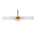 GloboStar® FLORA 60415 Μοντέρνο Φωτιστικό Τοίχου - Απλίκα Καθρέπτη Μπάνιου - Πίνακα 2 x G9 270° AC 220-240V IP44 Μ31 x Π13 x Υ12cm - Χάλκινο - 5 Years Warranty