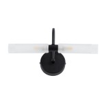 GloboStar® PAOLA 60416 Μοντέρνο Φωτιστικό Τοίχου - Απλίκα Καθρέπτη Μπάνιου - Πίνακα 2 x G9 270° AC 220-240V IP44 Μ31 x Π16 x Υ15cm - Μαύρο - 5 Years Warranty