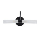 GloboStar® PAOLA 60416 Μοντέρνο Φωτιστικό Τοίχου - Απλίκα Καθρέπτη Μπάνιου - Πίνακα 2 x G9 270° AC 220-240V IP44 Μ31 x Π16 x Υ15cm - Μαύρο - 5 Years Warranty