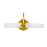 GloboStar® PAOLA 60417 Μοντέρνο Φωτιστικό Τοίχου - Απλίκα Καθρέπτη Μπάνιου - Πίνακα 2 x G9 270° AC 220-240V IP44 Μ31 x Π16 x Υ15cm - Χρυσό - 5 Years Warranty