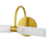GloboStar® PAOLA 60417 Μοντέρνο Φωτιστικό Τοίχου - Απλίκα Καθρέπτη Μπάνιου - Πίνακα 2 x G9 270° AC 220-240V IP44 Μ31 x Π16 x Υ15cm - Χρυσό - 5 Years Warranty