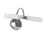 GloboStar® PAOLA 60418 Μοντέρνο Φωτιστικό Τοίχου - Απλίκα Καθρέπτη Μπάνιου - Πίνακα 2 x G9 270° AC 220-240V IP44 Μ31 x Π16 x Υ15cm - Χρώμιο Νίκελ - 5 Years Warranty