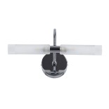 GloboStar® PAOLA 60418 Μοντέρνο Φωτιστικό Τοίχου - Απλίκα Καθρέπτη Μπάνιου - Πίνακα 2 x G9 270° AC 220-240V IP44 Μ31 x Π16 x Υ15cm - Χρώμιο Νίκελ - 5 Years Warranty