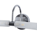 GloboStar® PAOLA 60418 Μοντέρνο Φωτιστικό Τοίχου - Απλίκα Καθρέπτη Μπάνιου - Πίνακα 2 x G9 270° AC 220-240V IP44 Μ31 x Π16 x Υ15cm - Χρώμιο Νίκελ - 5 Years Warranty