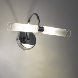 GloboStar® PAOLA 60418 Μοντέρνο Φωτιστικό Τοίχου - Απλίκα Καθρέπτη Μπάνιου - Πίνακα 2 x G9 270° AC 220-240V IP44 Μ31 x Π16 x Υ15cm - Χρώμιο Νίκελ - 5 Years Warranty