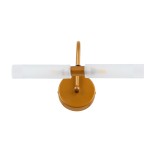 GloboStar® PAOLA 60419 Μοντέρνο Φωτιστικό Τοίχου - Απλίκα Καθρέπτη Μπάνιου - Πίνακα 2 x G9 270° AC 220-240V IP44 Μ31 x Π16 x Υ15cm - Χάλκινο - 5 Years Warranty