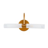 GloboStar® PAOLA 60419 Μοντέρνο Φωτιστικό Τοίχου - Απλίκα Καθρέπτη Μπάνιου - Πίνακα 2 x G9 270° AC 220-240V IP44 Μ31 x Π16 x Υ15cm - Χάλκινο - 5 Years Warranty