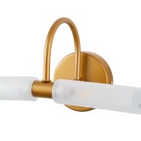 GloboStar® PAOLA 60419 Μοντέρνο Φωτιστικό Τοίχου - Απλίκα Καθρέπτη Μπάνιου - Πίνακα 2 x G9 270° AC 220-240V IP44 Μ31 x Π16 x Υ15cm - Χάλκινο - 5 Years Warranty