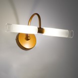 GloboStar® PAOLA 60419 Μοντέρνο Φωτιστικό Τοίχου - Απλίκα Καθρέπτη Μπάνιου - Πίνακα 2 x G9 270° AC 220-240V IP44 Μ31 x Π16 x Υ15cm - Χάλκινο - 5 Years Warranty