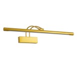 GloboStar® LAURA 60425 Μοντέρνο Φωτιστικό Τοίχου - Απλίκα Καθρέπτη Μπάνιου - Πίνακα LED 12W 1400lm 120° AC 220-240V IP44 Μ60 x Π27 x Υ13cm - Φυσικό Λευκό 4500K - Χρυσό - 3 Years Warranty